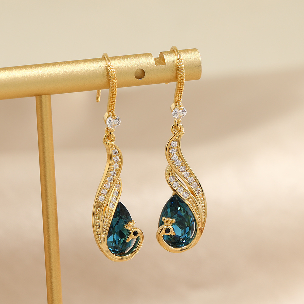 Fashion  Blue Crystal Earrings