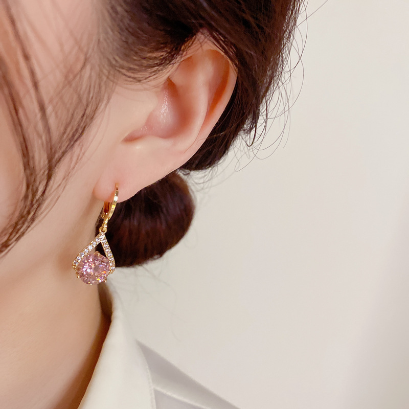 Trendy Pear Drop Diamond Earrings