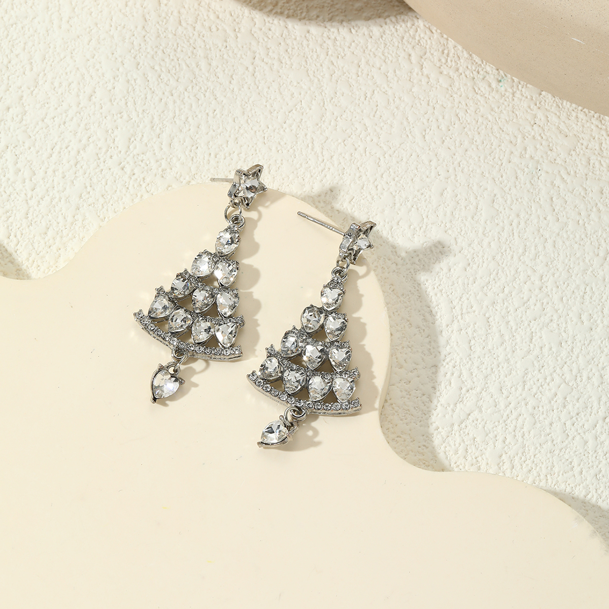 Diamond Christmas Tree Earrings 