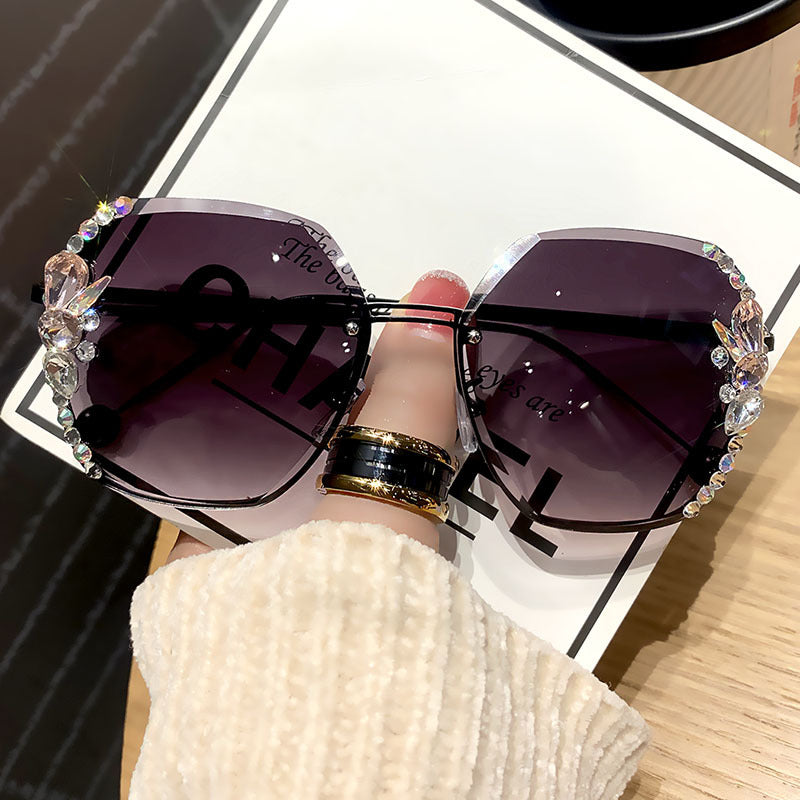 2022 Woman Rimless Diamond Sunglasses