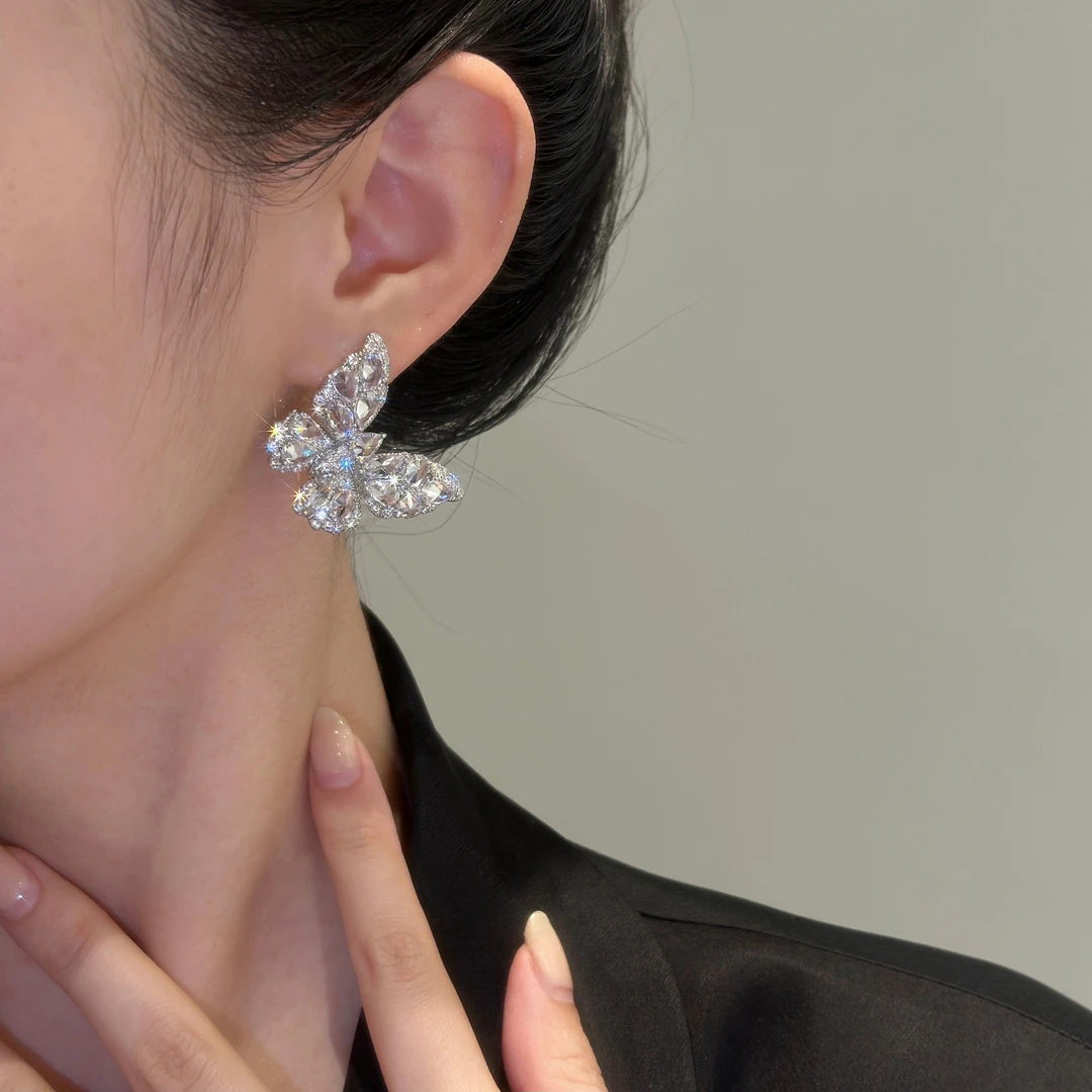 Diamond Butterfly Earrings