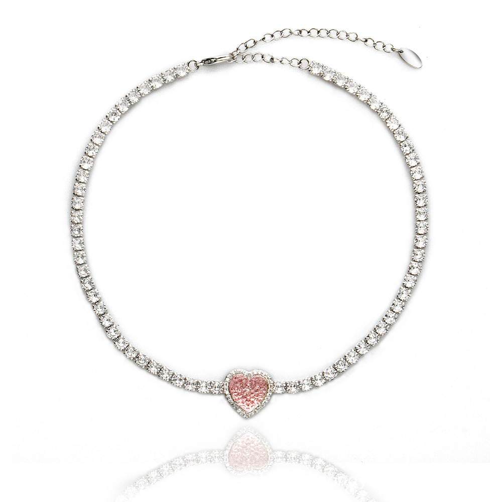 Girl Party Pink Heart Necklace