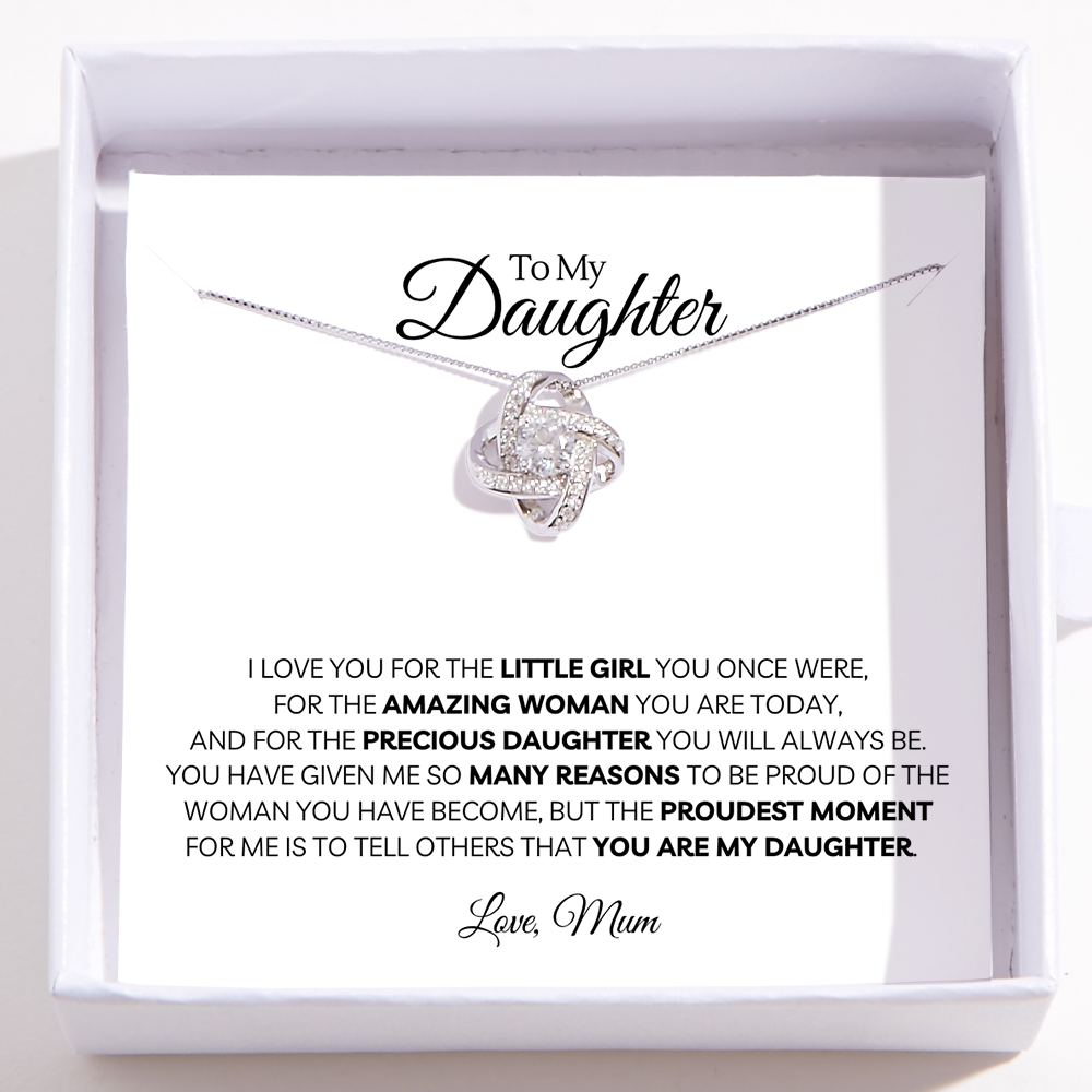 To My Daughter - Love Knot Necklace - Proud That You Are My Daughter