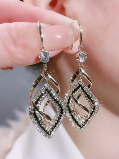 Fashion Rhombus Tassel Earrings