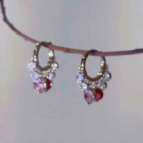 Shiny Colorful Zircon Drop Earrings