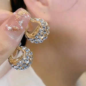 Full Diamond Ball Earrings