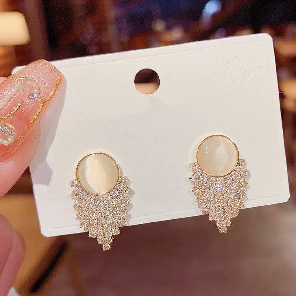 LAST DAY 70% OFF - Fashion Diamond Tassel Opal Earrings (Buy 2 Free Shipping)