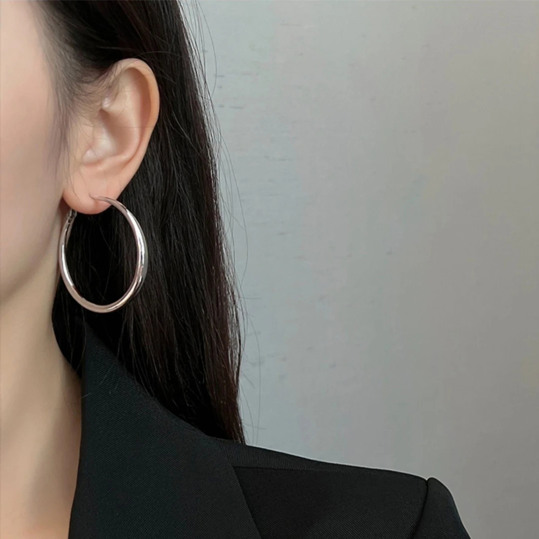 Metal hoop earrings