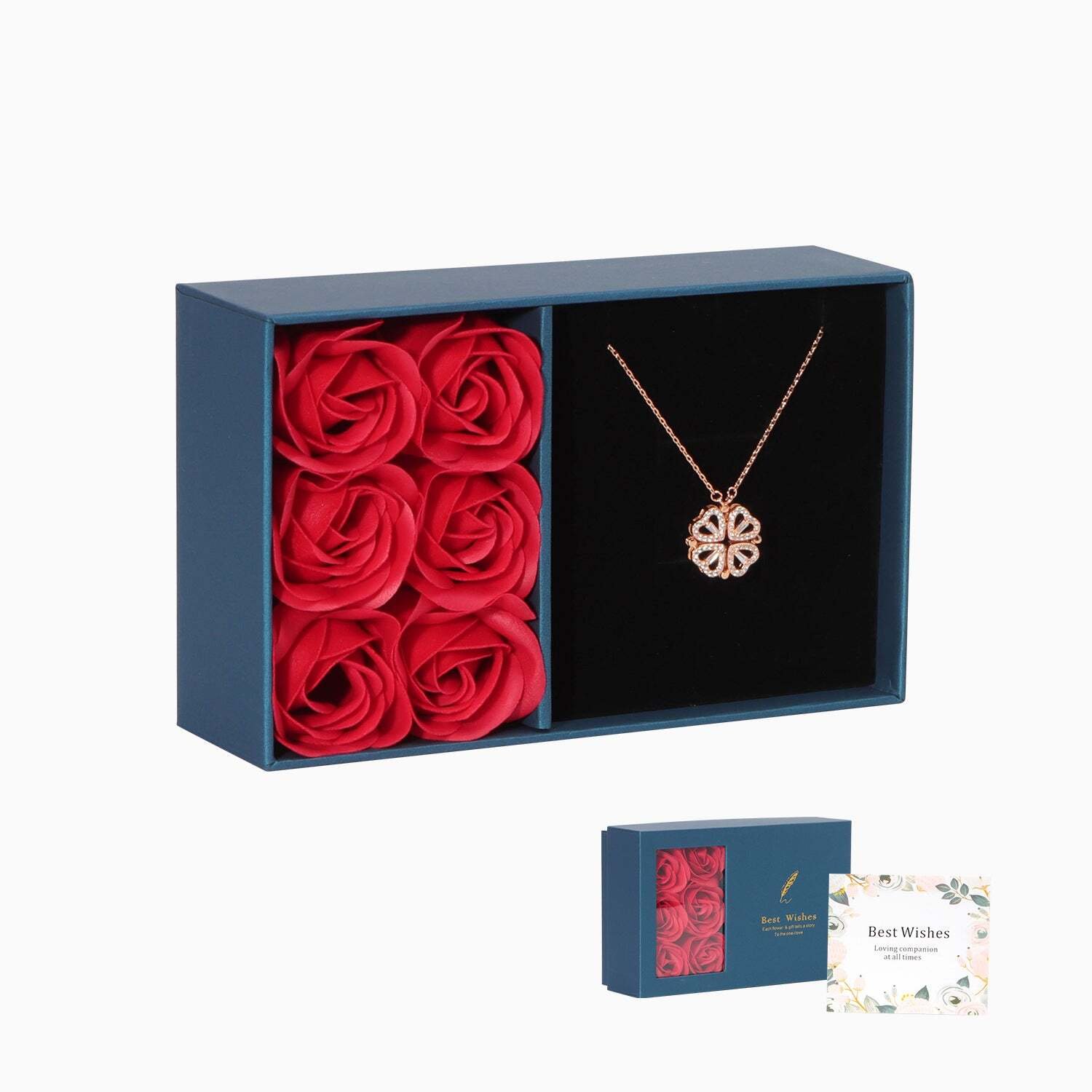 🎁Lucky Heart Necklace And SIX ROSES💖