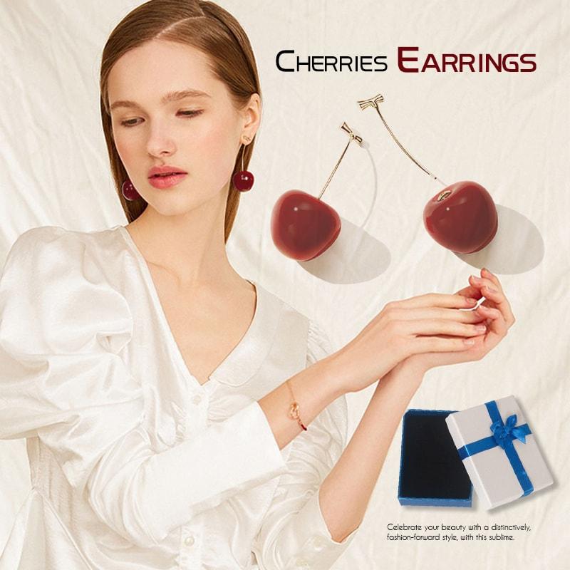 Jolieaprile Cute 3D Cherry Earrings