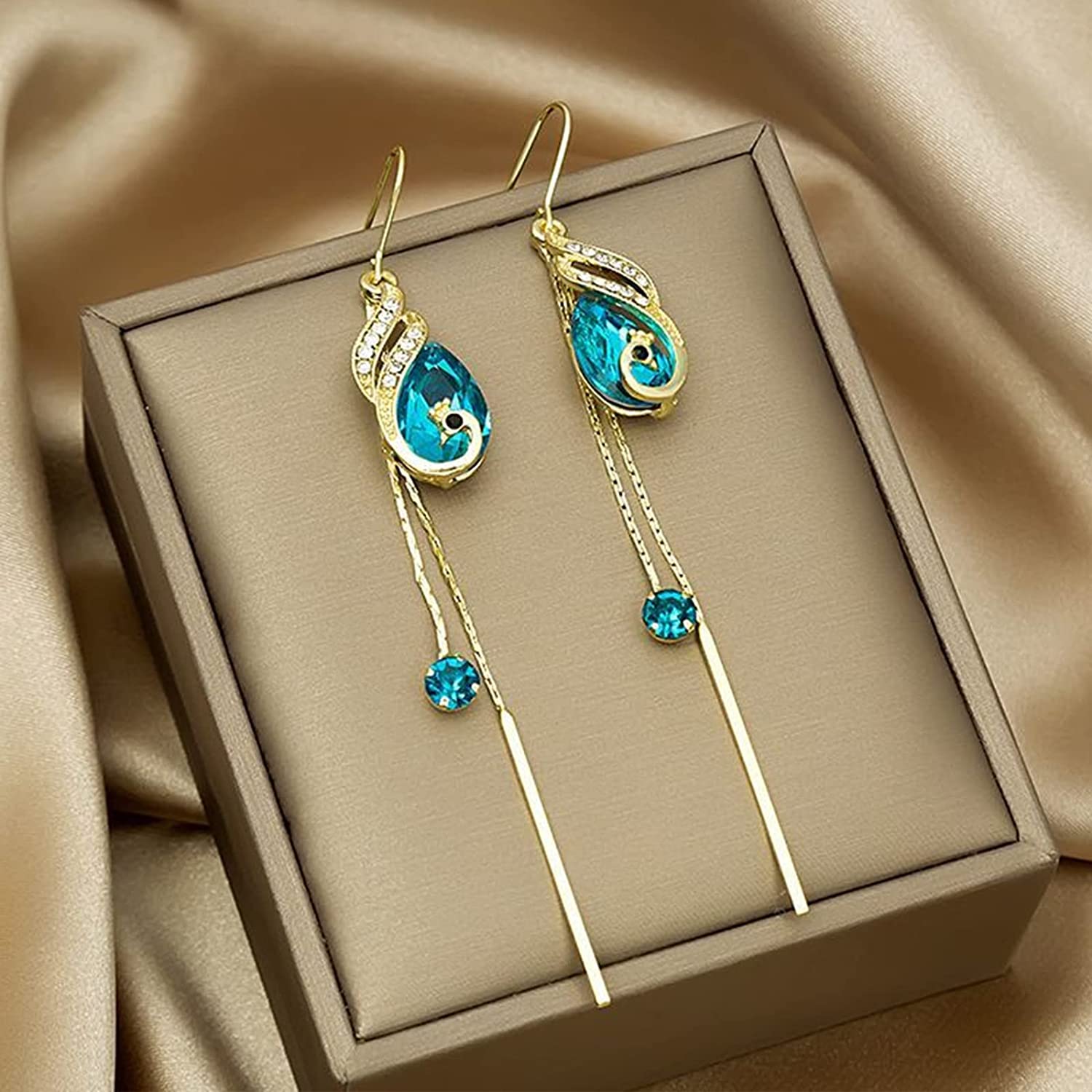 Fashion Shiny Peacock Crystal Earrings