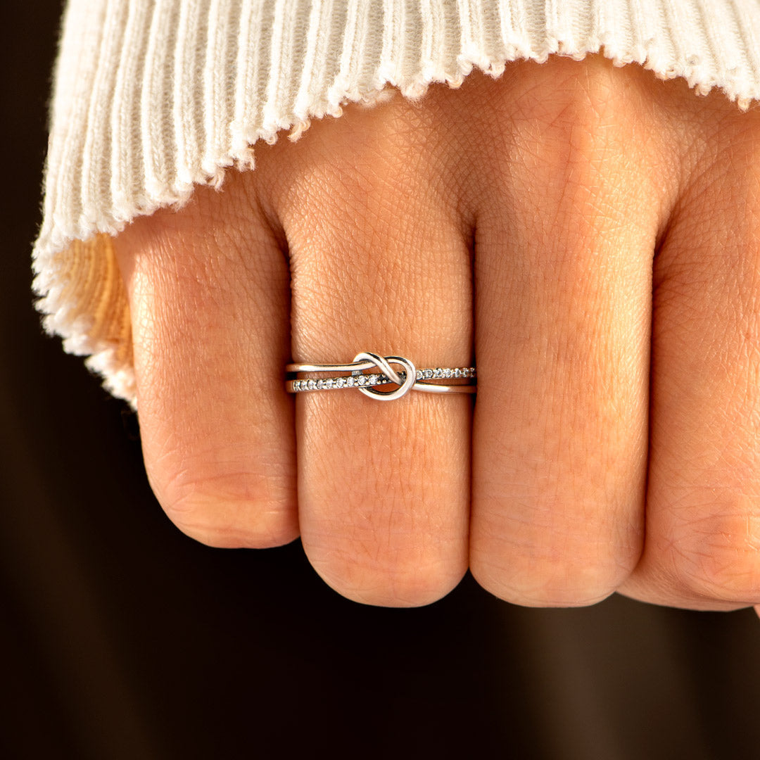 Love Forever Double Band Knot Ring