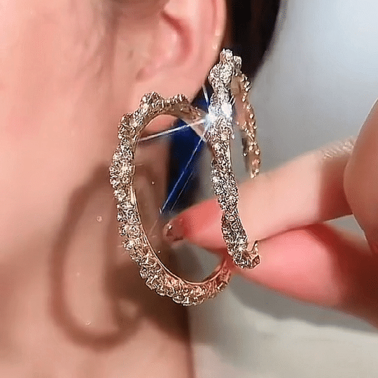 LAST DAY 70% OFF - Fashion Shiny Diamond Hoop Earrings(Buy 2 Free Shipping)