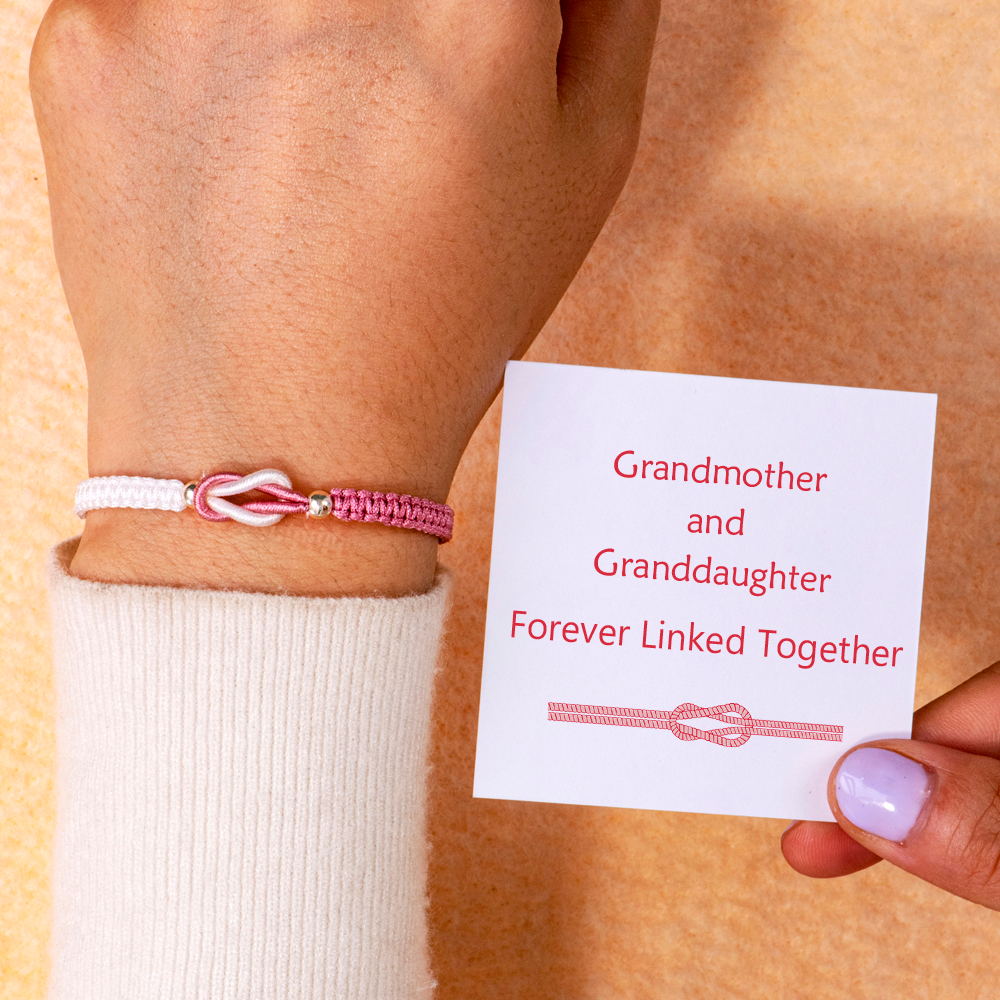 To My Granddaughter ’Forever Linked Together‘ Handmade Braided Bracelet