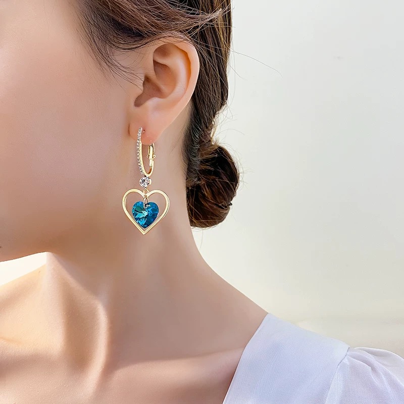 Heart Style Crystal Earrings