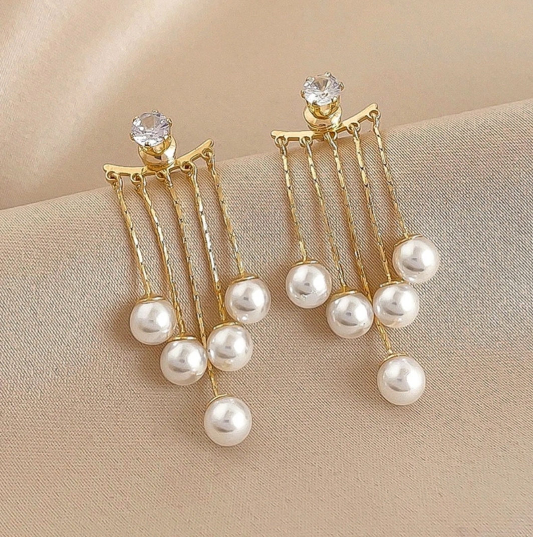 Trendy Pearl Tassel Earrings