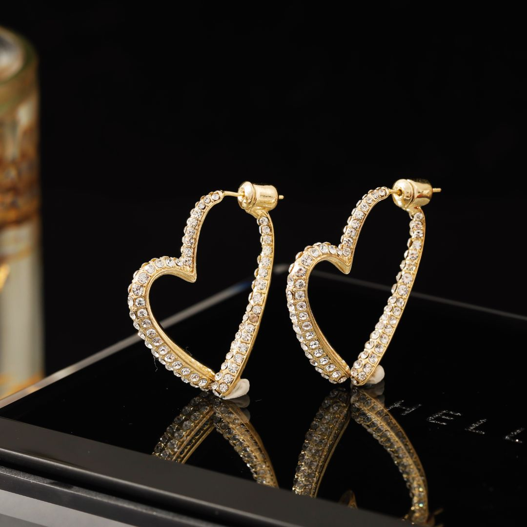 Fashion Heart Diamond Earrings