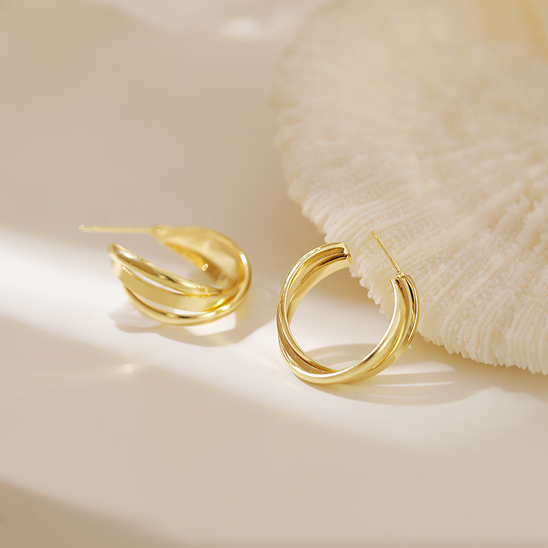 C-Shaped Minimalist Matte Earrings