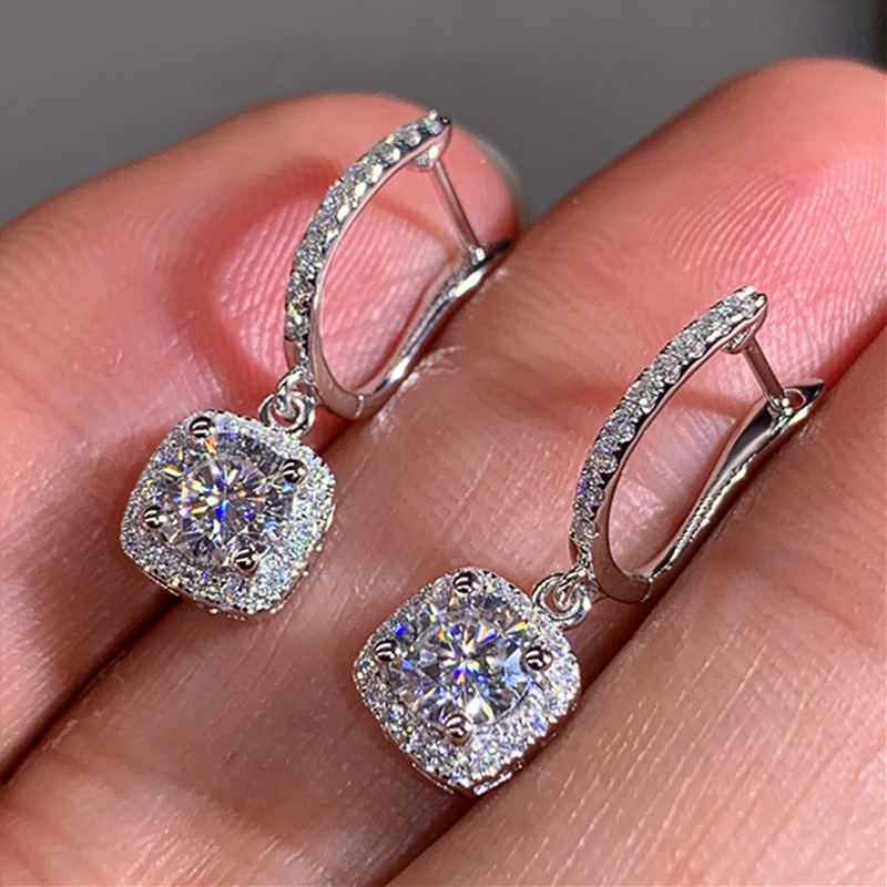 Full Moissanite Diamond Earrings