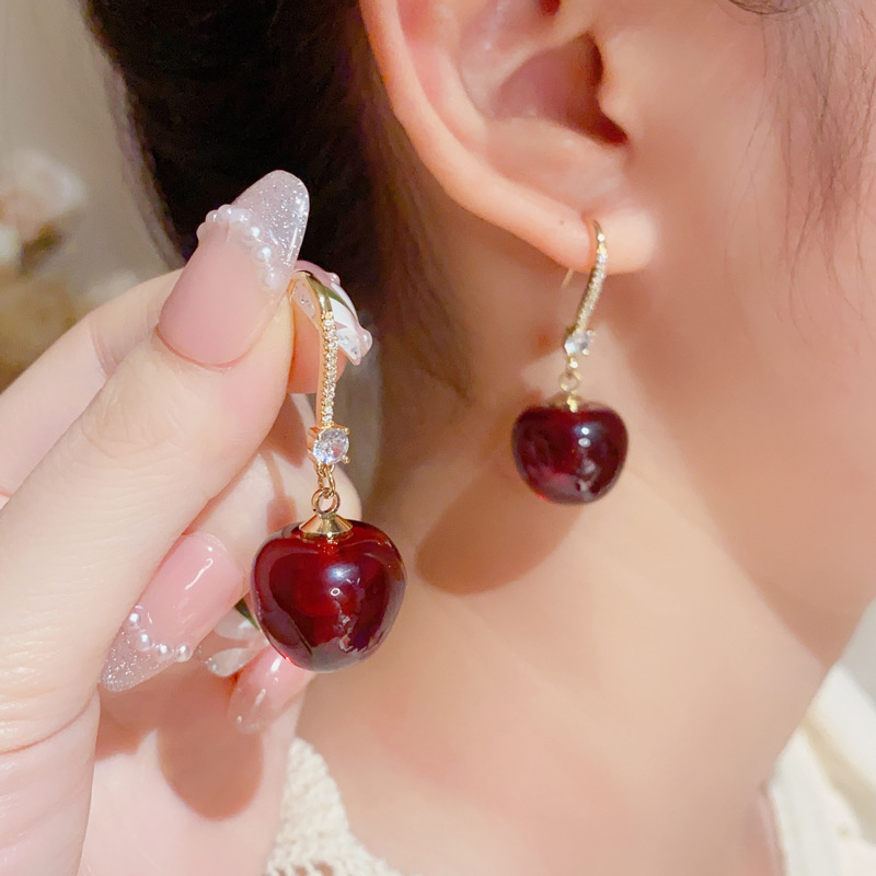 Fashion Cherry Style Zircon Earrings
