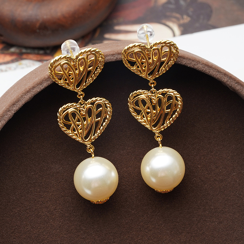 Vintage Openwork Pearl Earrings