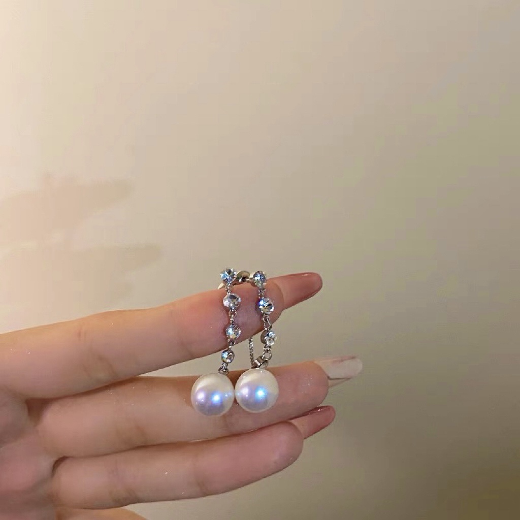 Rhinestone Mermaid Pearl Earrings