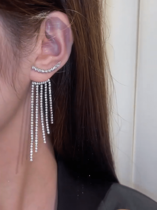 Fashion Diamond Long Fringe Earrings