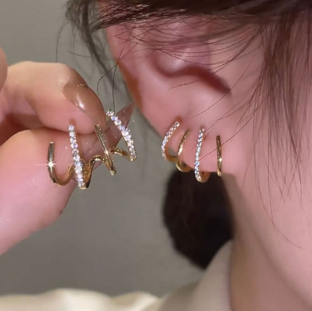 Shiny Crystal Earrings 925 Silver