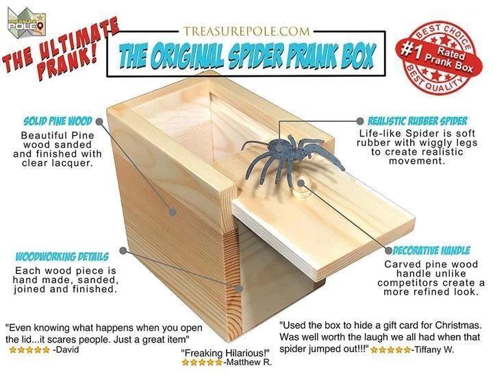 Super Funny Crazy Prank Gift Box Spider