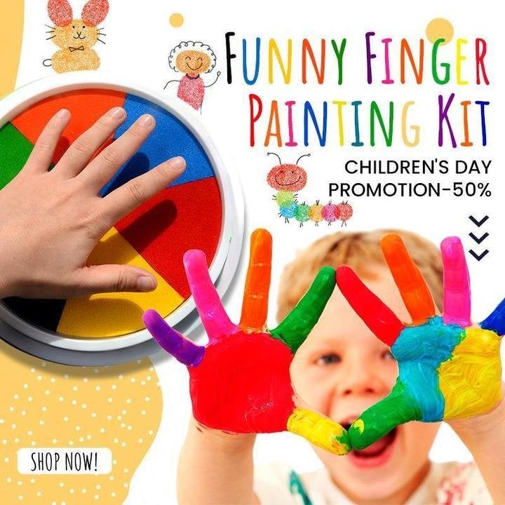(NEW YEAR PROMOTION - 38% OFF) Funny Finger Painting Kit - IDEAL GIFT FOR KIDS