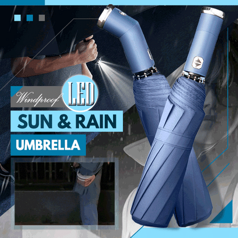 LED Light Sun Rain Automatic Umbrella