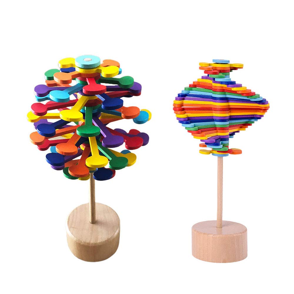  Wooden Spiral Lollipop Stress Relif Toy