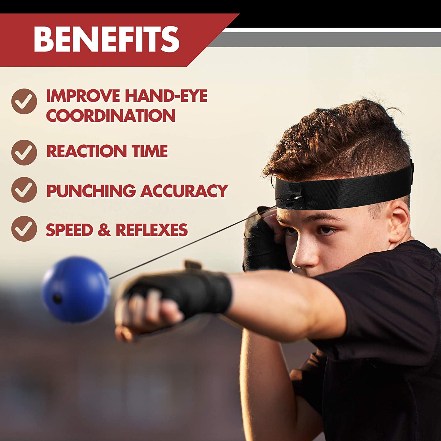 Boxing Reflex Ball Headband 