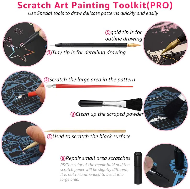 Scratch-Off Rainbow Painting  - World Famous Tourist Attractions 16 X 11.2 Inches