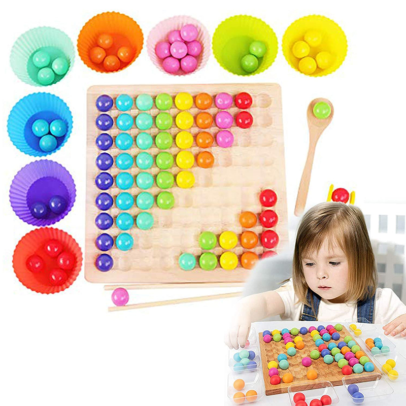 Wooden Colorful Beads Eliminate Game