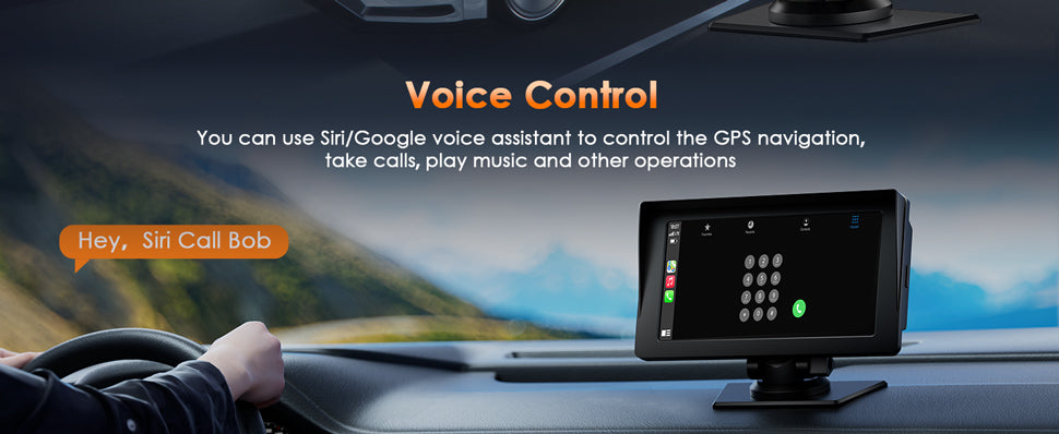 Campark RC04 7'' Wireless Car Receiver for Carplay/Android Auto