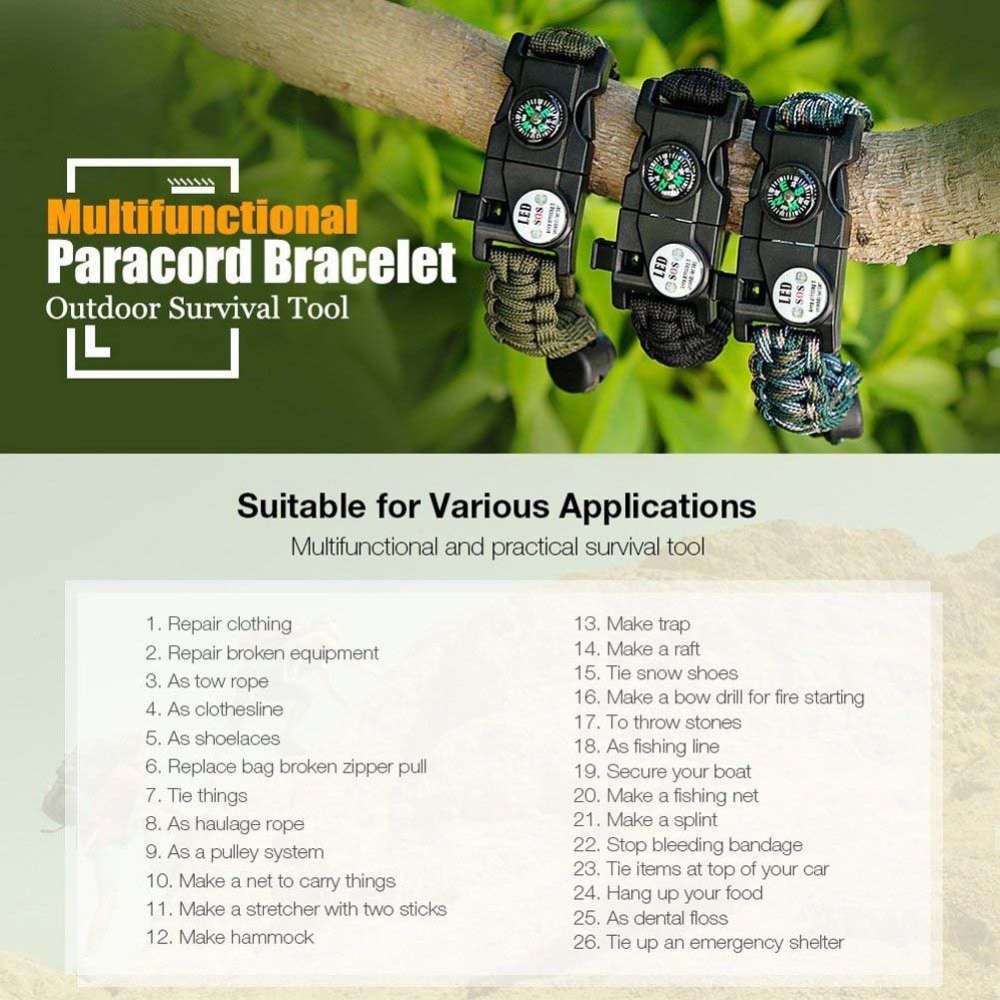 survival bracelet wristband (3)