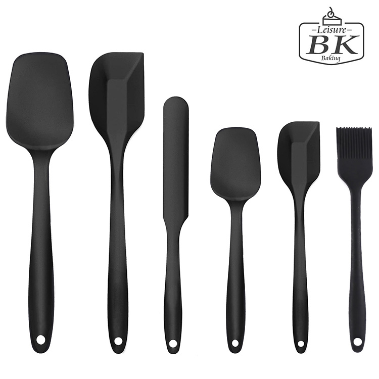 Premium BPA-Free Rubber Spatula Baking Cooking Utensile for Home Kitchen BBQ blue Seamless Design Non-Stick Mixing Spatulas with Stainless Steel Core Heat Resistant Silicone Spatulas Set 6pcs 