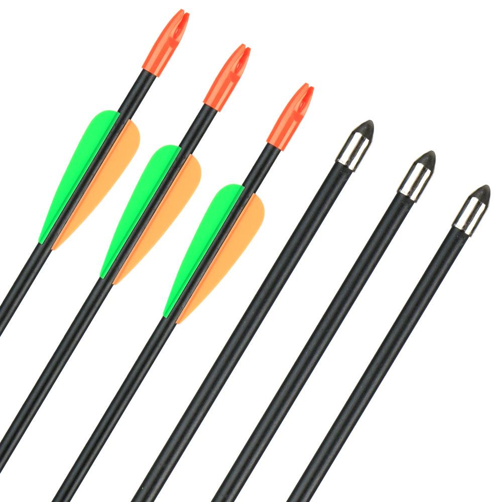 US 6/12pcs 28" Fiberglass Arrows Kids Spine700 Archery Arrows For Recurve Bows 