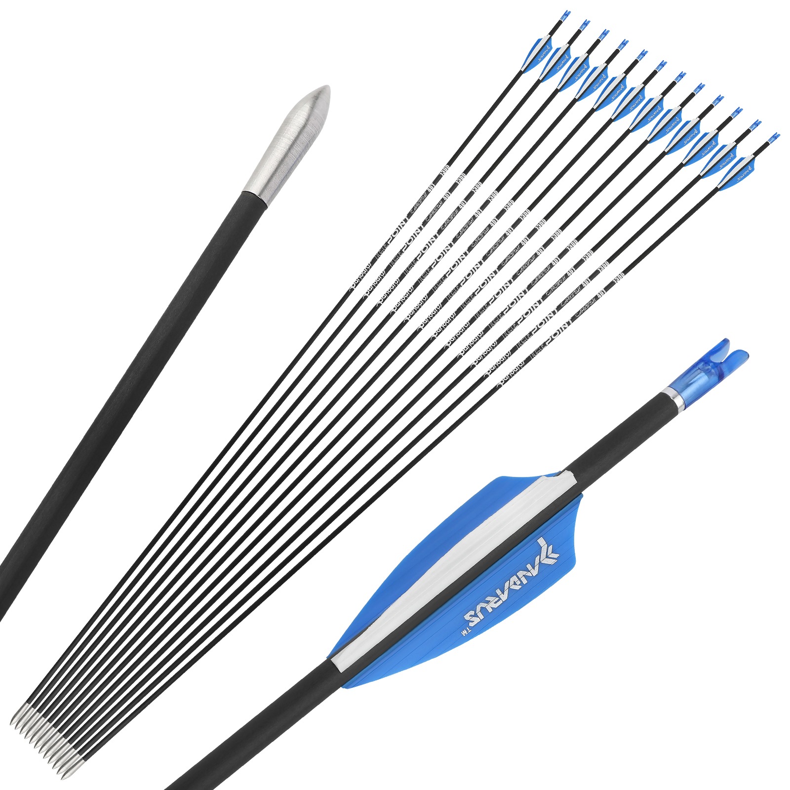 PANDARUS ICEPOINT 40-T High Carbon 3.2 mm Target Arrows ± .006" (12 Pack)-CHN Archery