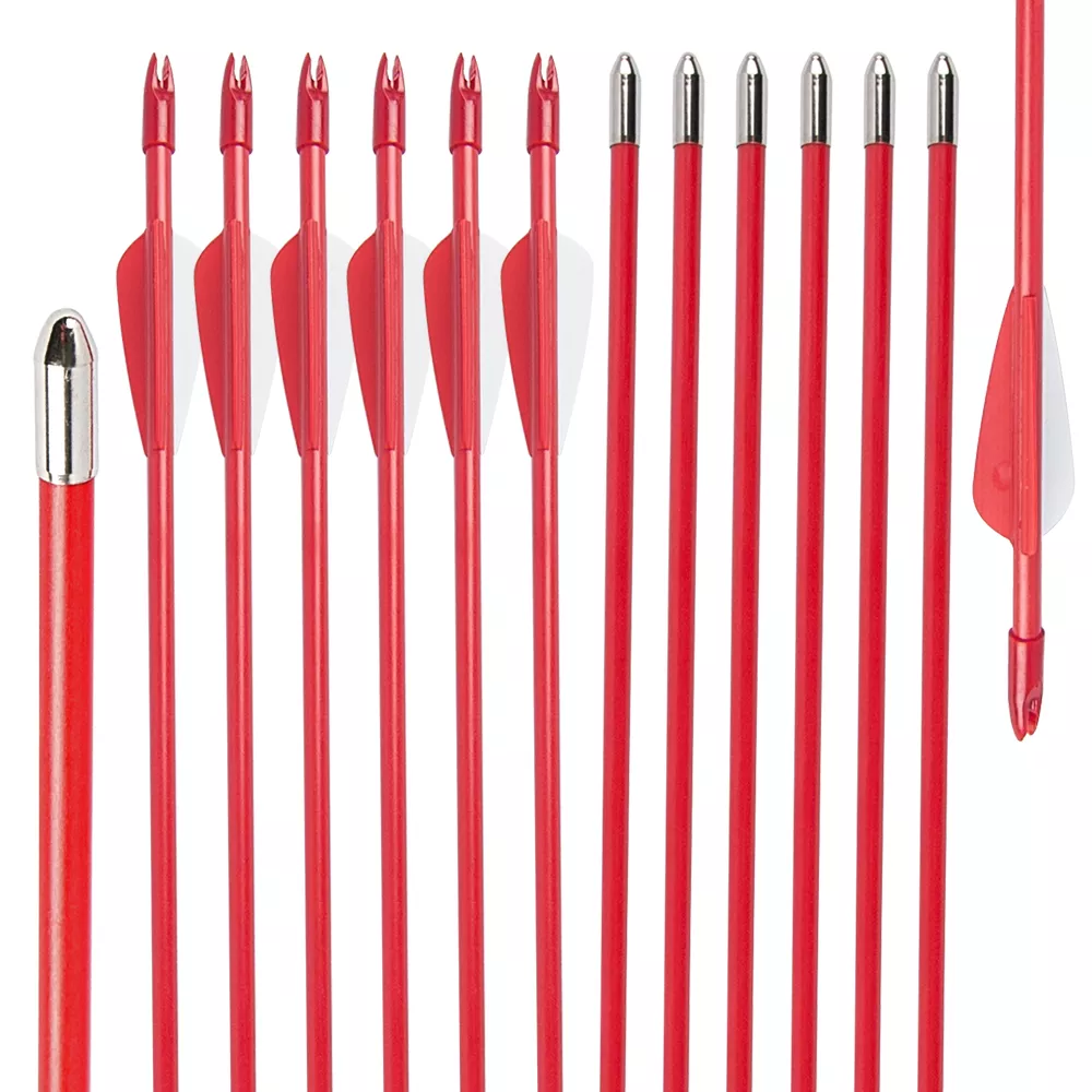 SHARROW 28" Youth Fiberglass Archery Arrows Perfect for Beginners (12