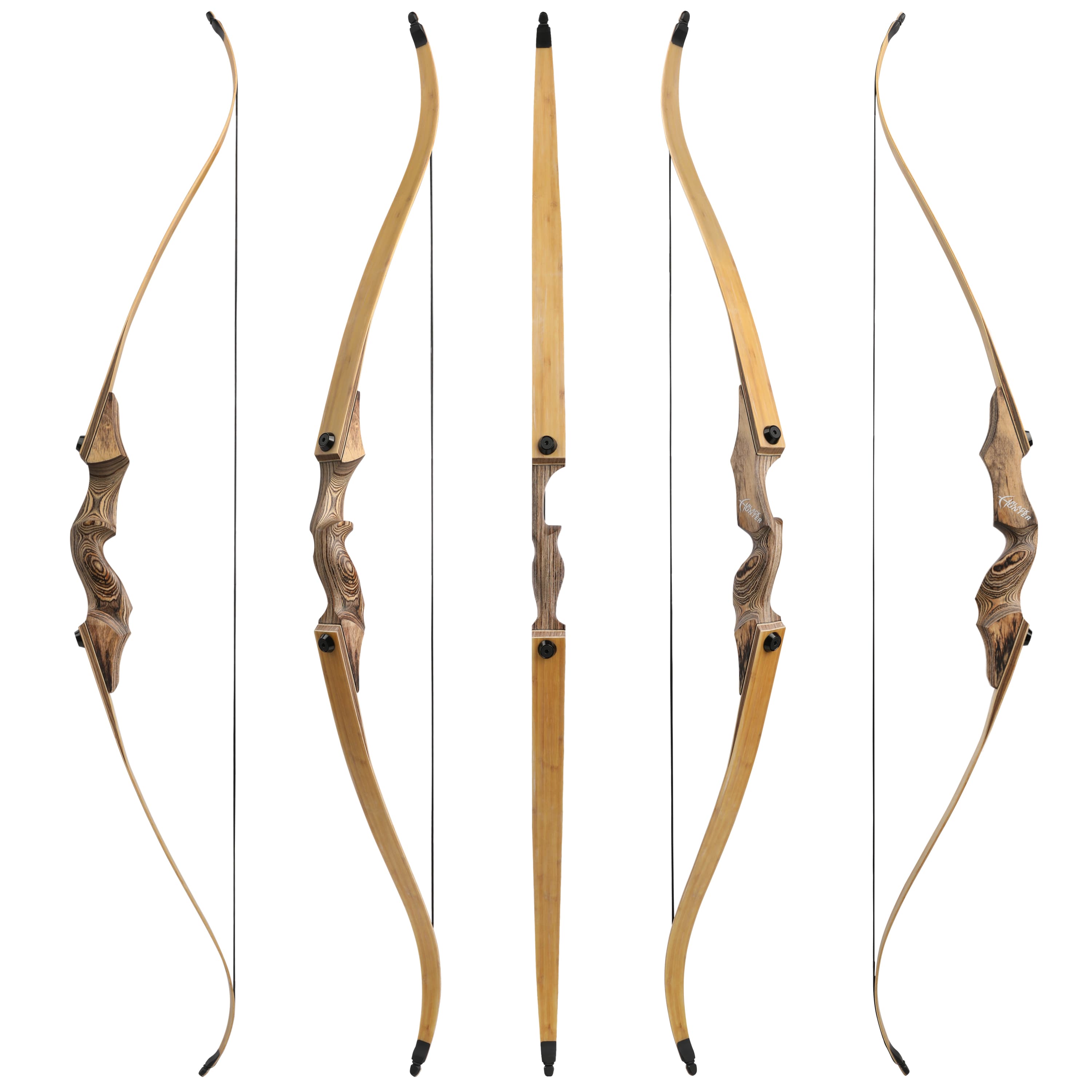 BLACK HUNTER 60" Traditional Takedown Hunting Recurve Bow 20-60 lbs-CHN Archery
