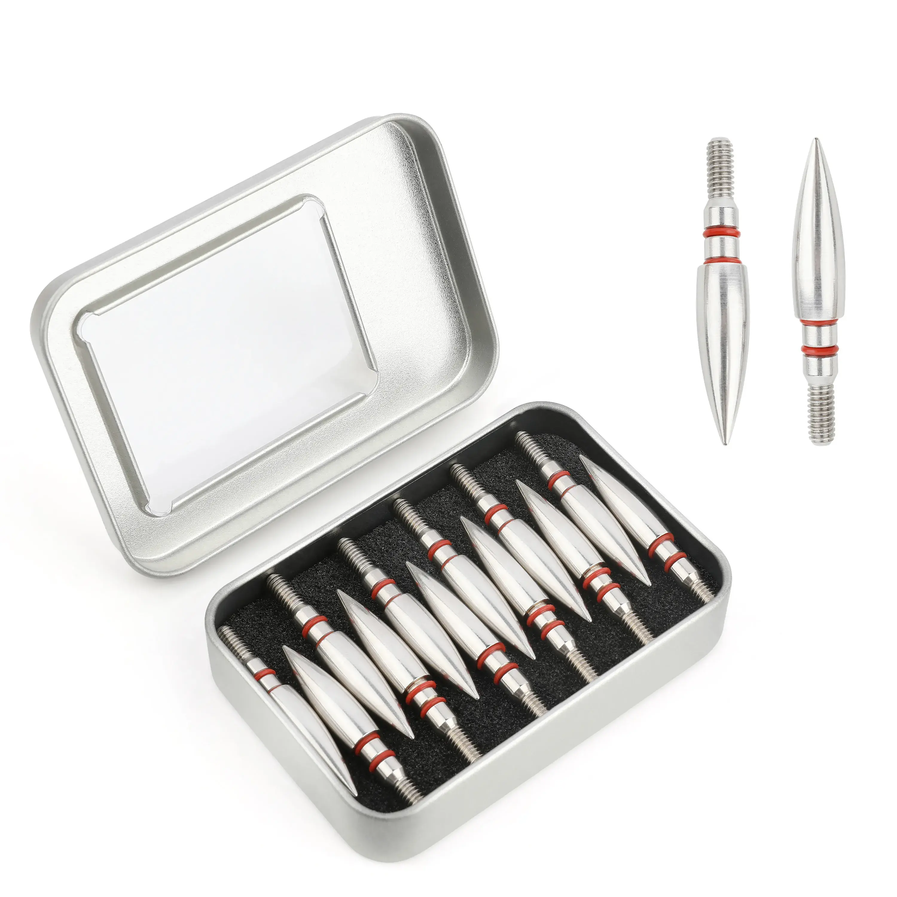 Screw-In Bullet Points Target 100-300 Grain Stainless Steel (12 Pack)-CHN Archery