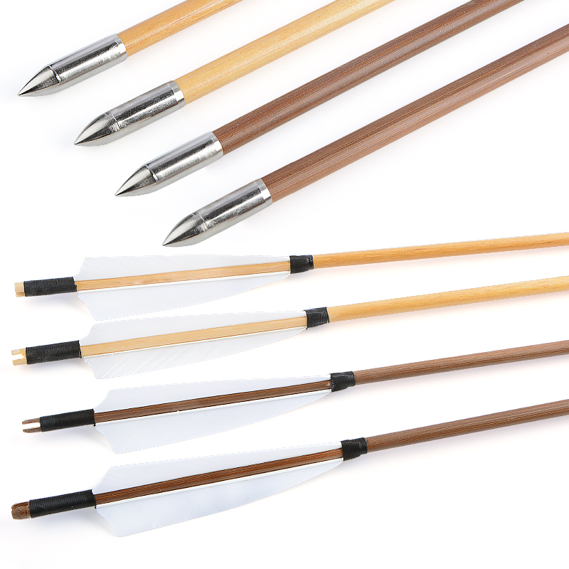 Traditional Archery Arrows Wooden Arrows Bamboo Arrows (12 Pack)