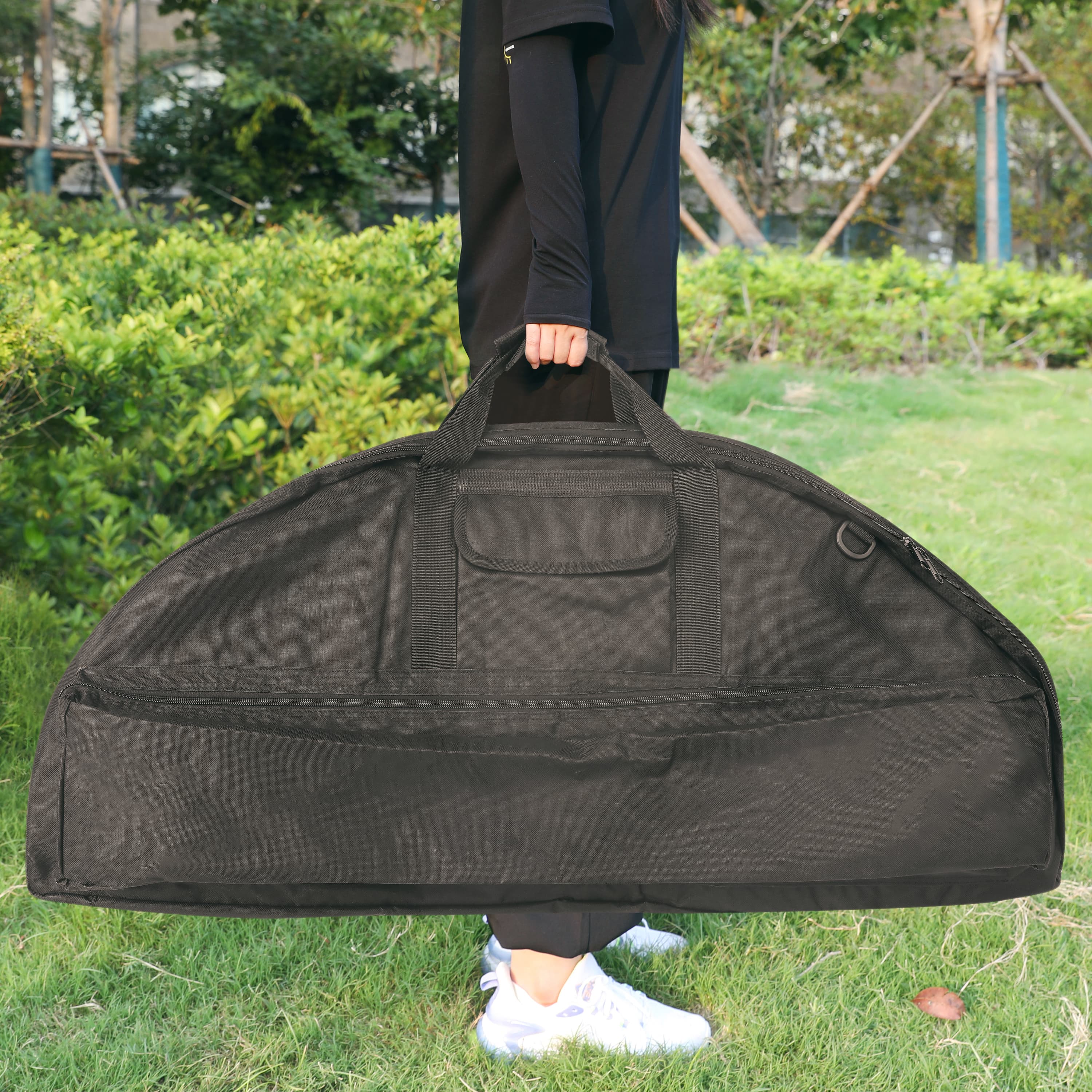 Black Canvas Youth Compound Bow Case with Backpack Straps-CHN Archery