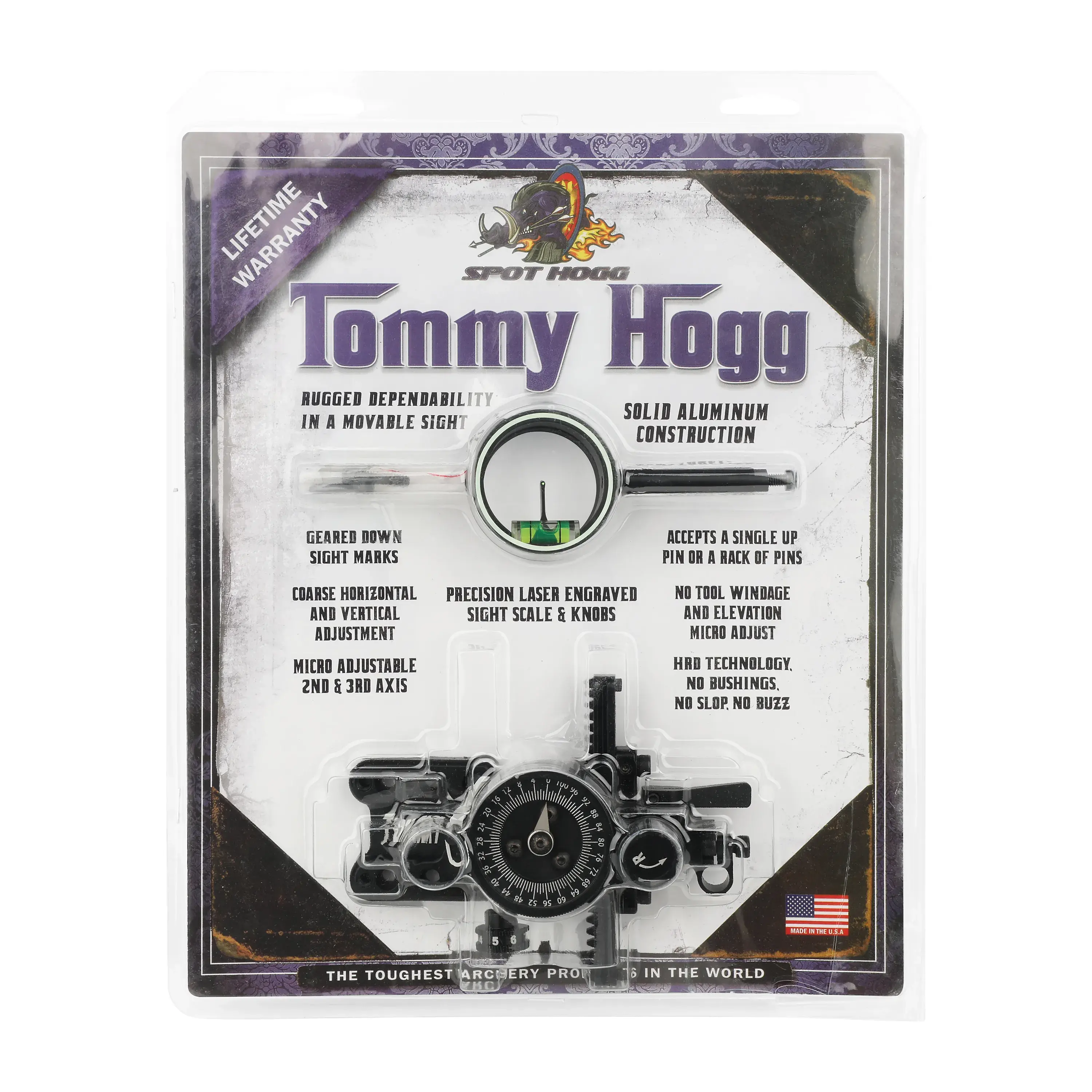 HOGG .019" Fiber Micro Adjust Single Pin Sight RH-CHN Archery