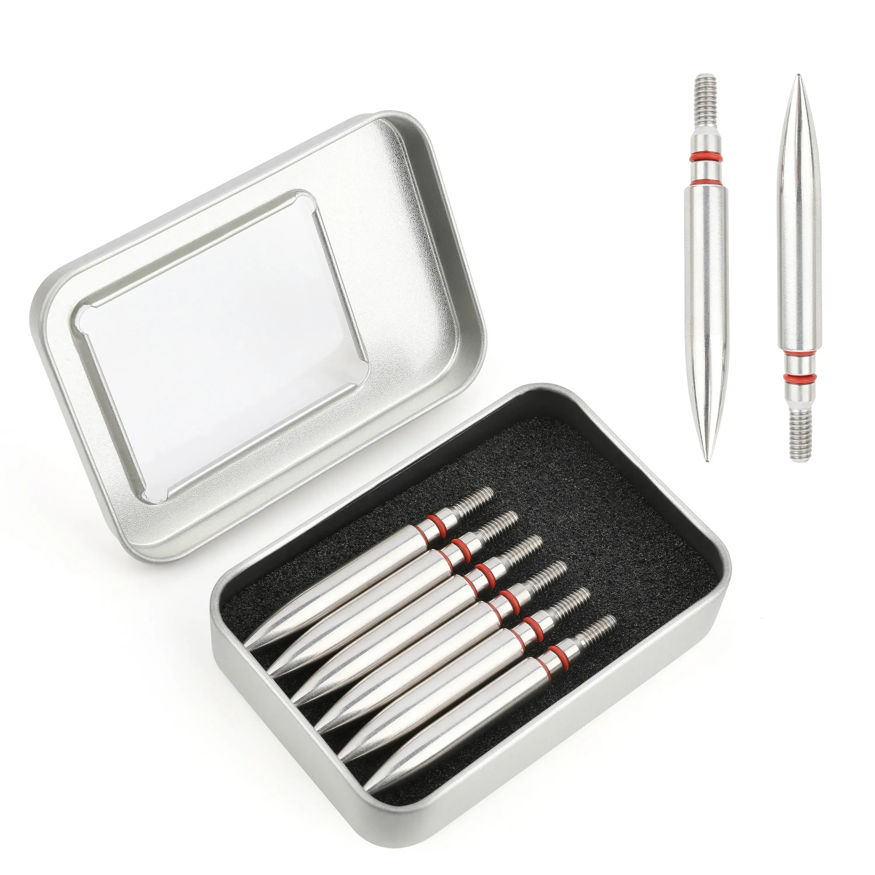 Screw-In Bullet Points Target 100-300 Grain Stainless Steel (12 Pack)-CHN Archery