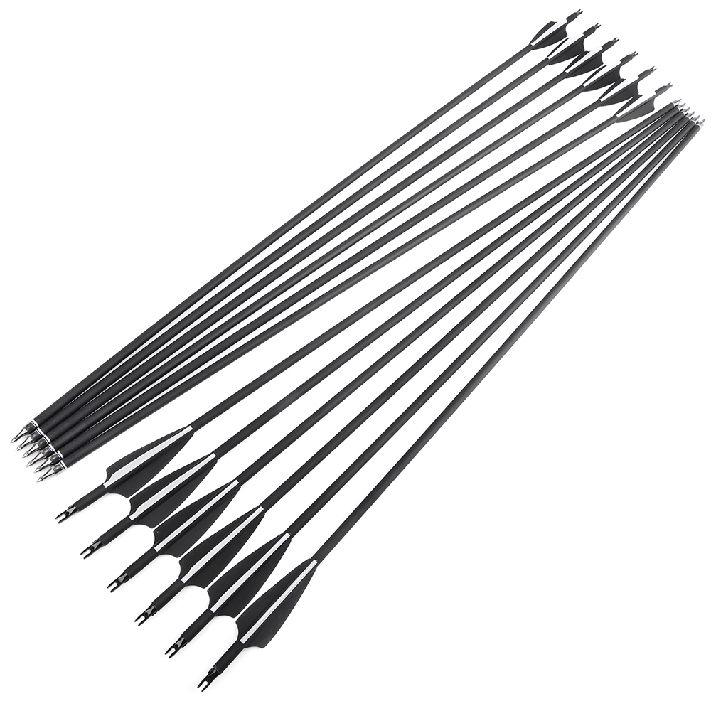 SHARROW 28" 30" 31" Compound Bow Arrows Archery Spine 500 (12 Pack)-CHN Archery