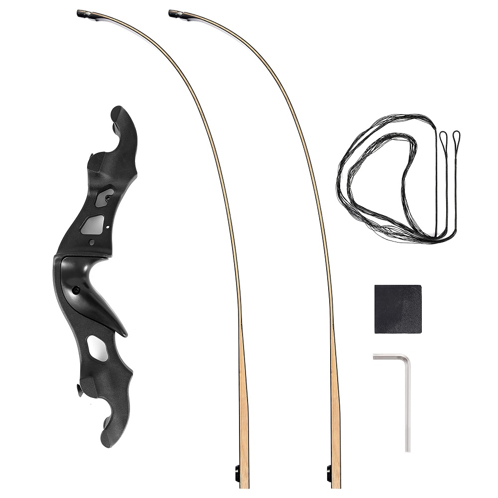 BLACK HUNTER 60" Traditional Metal Hunting Recurve Bow 20-55 lbs-CHN Archery