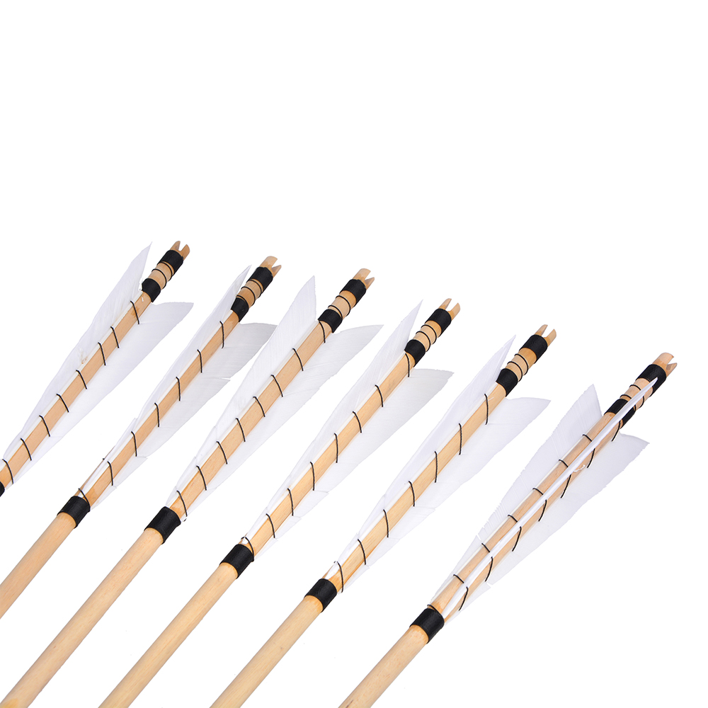 SHARROW 32" Traditional Fletched Wood Arrows (12 Pack)-CHN Archery